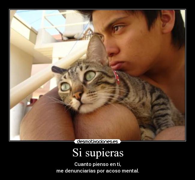Si supieras - Cuanto pienso en ti,
me denunciarías por acoso mental.