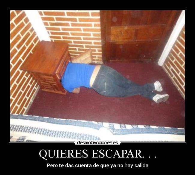 carteles queres escapar pero das cuenta que hay salida desmotivaciones