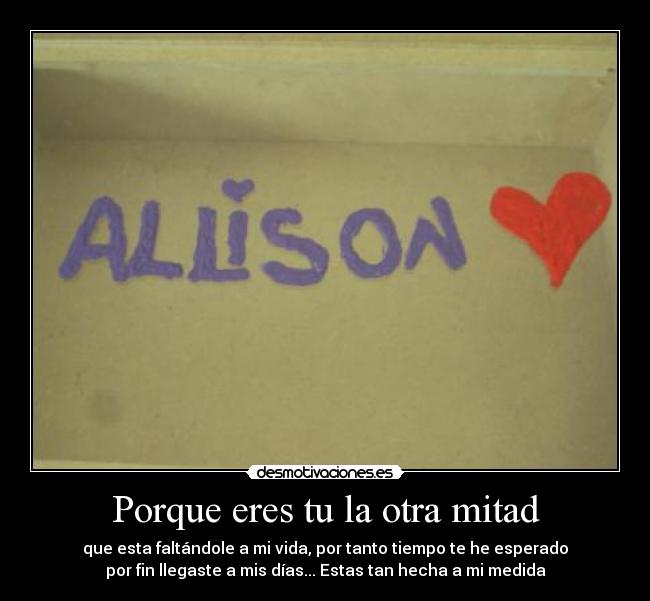 Porque eres tu la otra mitad - 