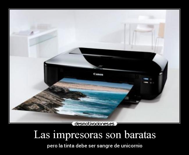 Las impresoras son baratas - pero la tinta debe ser sangre de unicornio