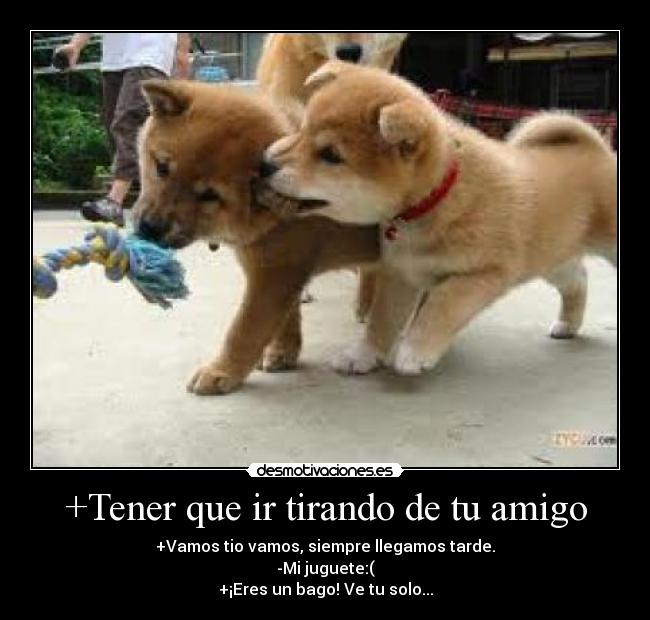 +Tener que ir tirando de tu amigo -