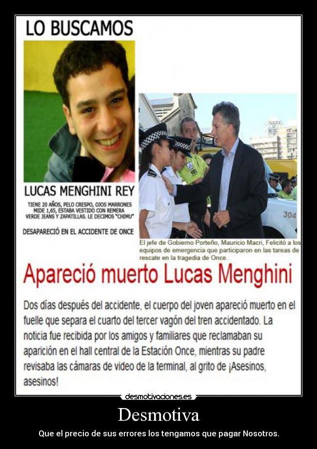 Desmotiva - Que el precio de sus errores los tengamos que pagar Nosotros.