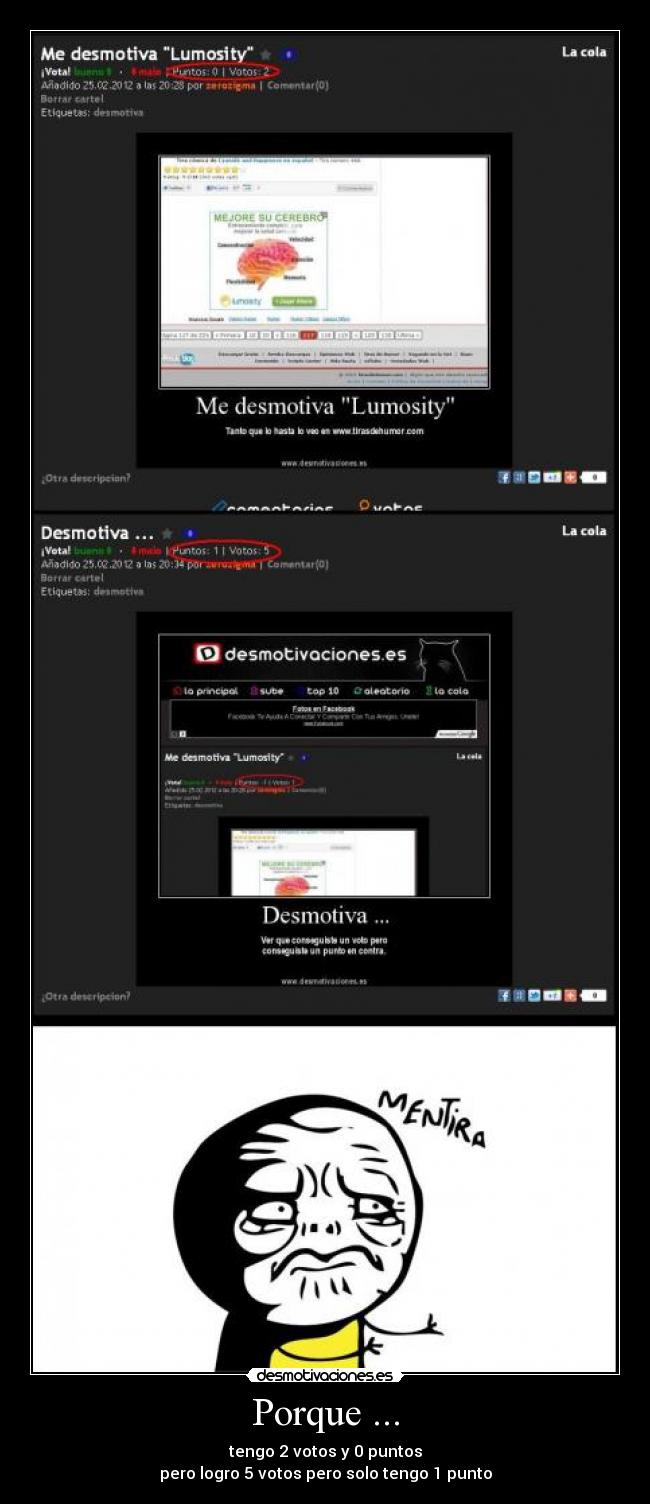 Porque ... - tengo 2 votos y 0 puntos
pero logro 5 votos pero solo tengo 1 punto