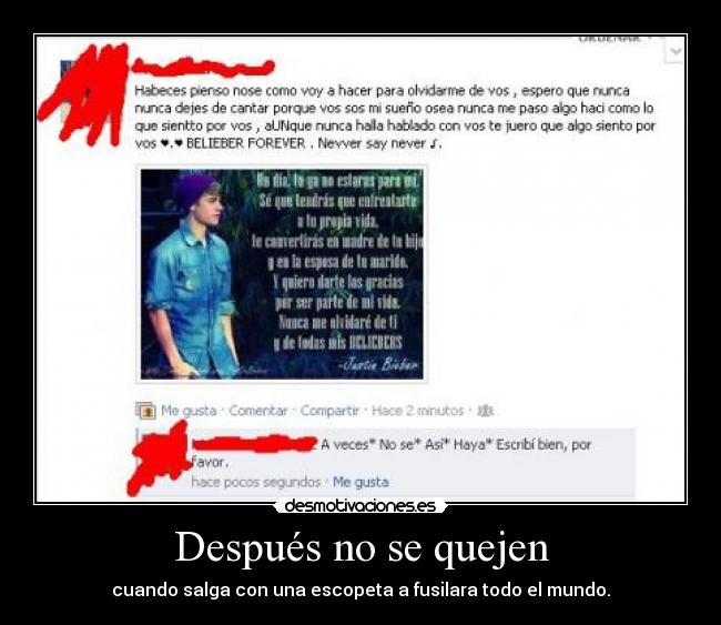 carteles beliebers ortografia facebook desmotivaciones