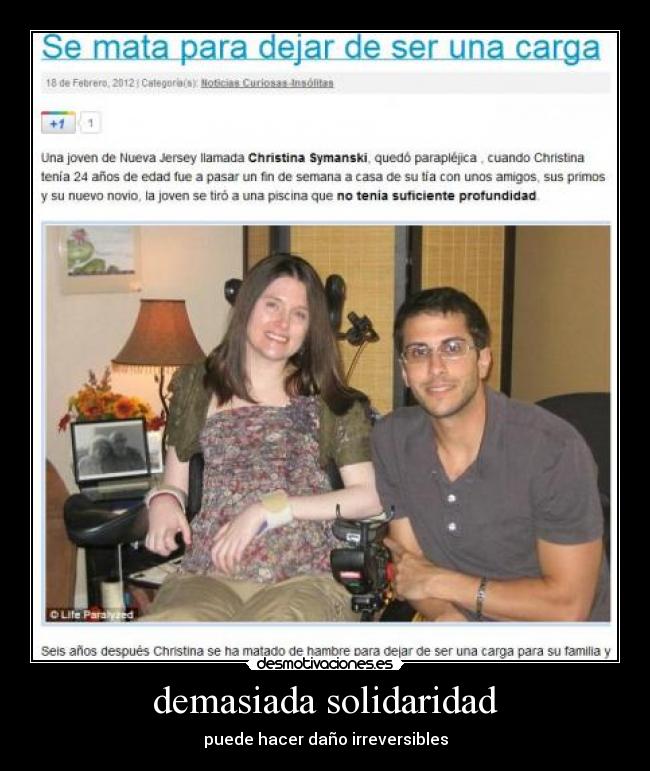 demasiada solidaridad - puede hacer daño irreversibles