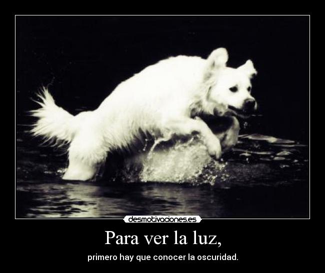Para ver la luz, -