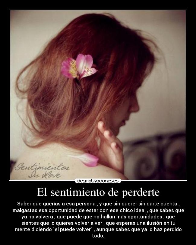 El sentimiento de perderte -