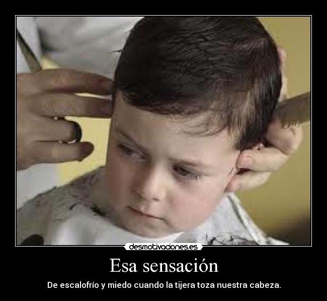 Esa sensación - De escalofrío y miedo cuando la tijera toza nuestra cabeza.