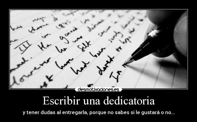 Escribir una dedicatoria -