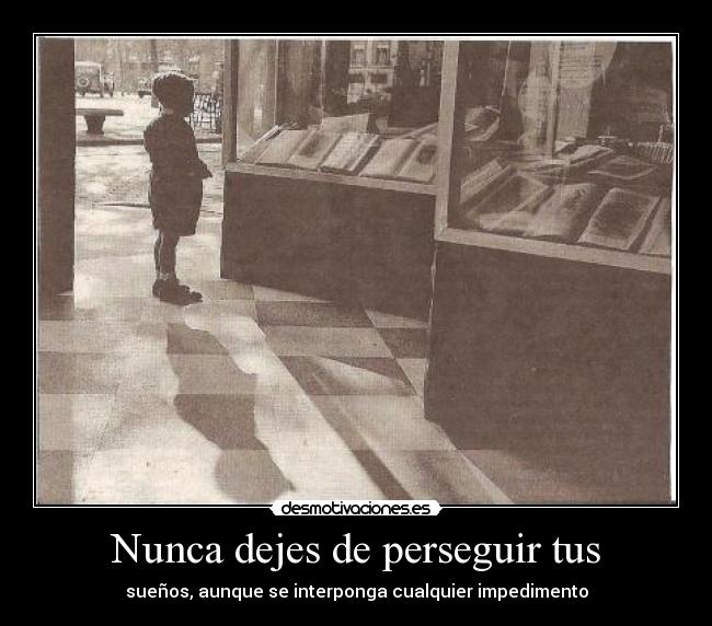 Nunca dejes de perseguir tus - sueños, aunque se interponga cualquier impedimento