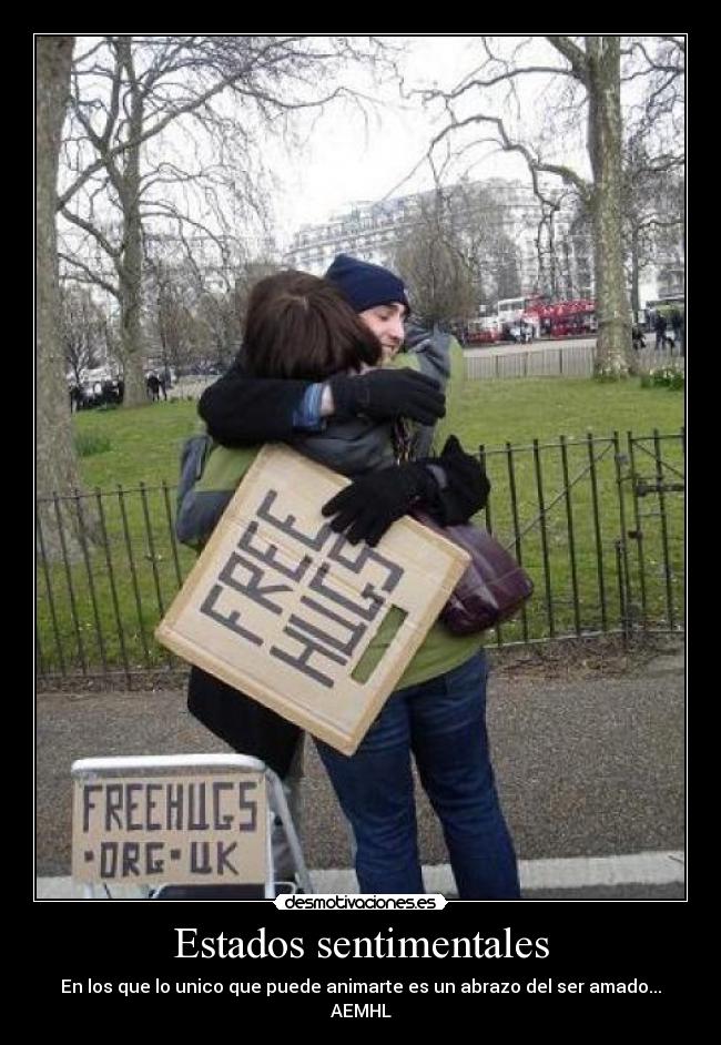 Estados sentimentales - En los que lo unico que puede animarte es un abrazo del ser amado...
AEMHL