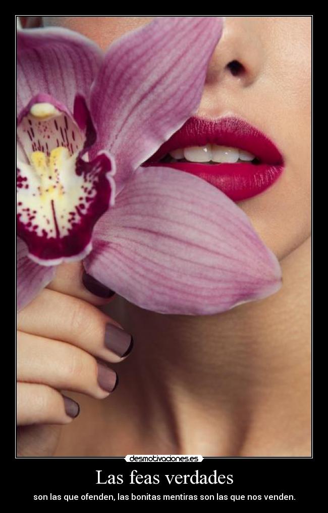 Las feas verdades - son las que ofenden, las bonitas mentiras son las que nos venden.