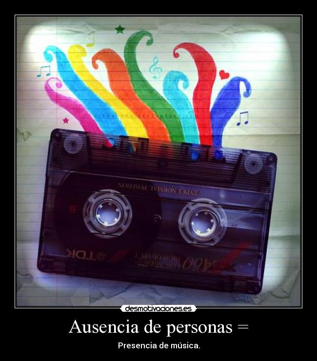 Ausencia de personas = - Presencia de música.