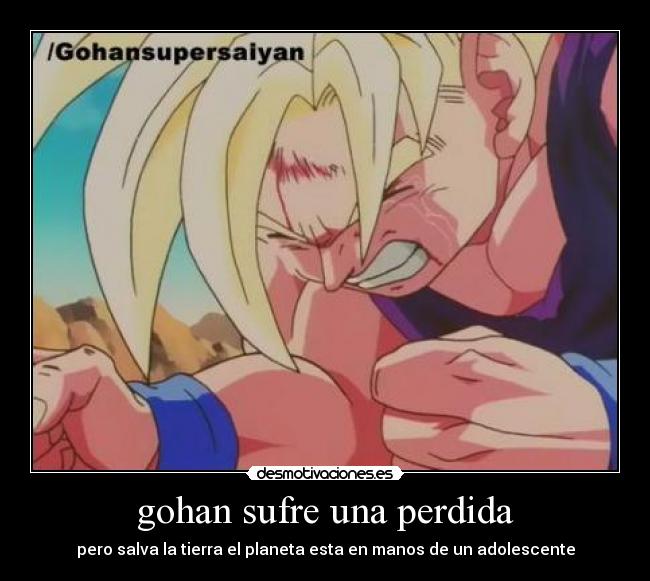 gohan sufre una perdida -