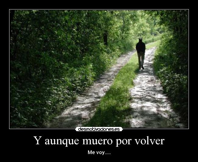 Y aunque muero por volver - Me voy.....