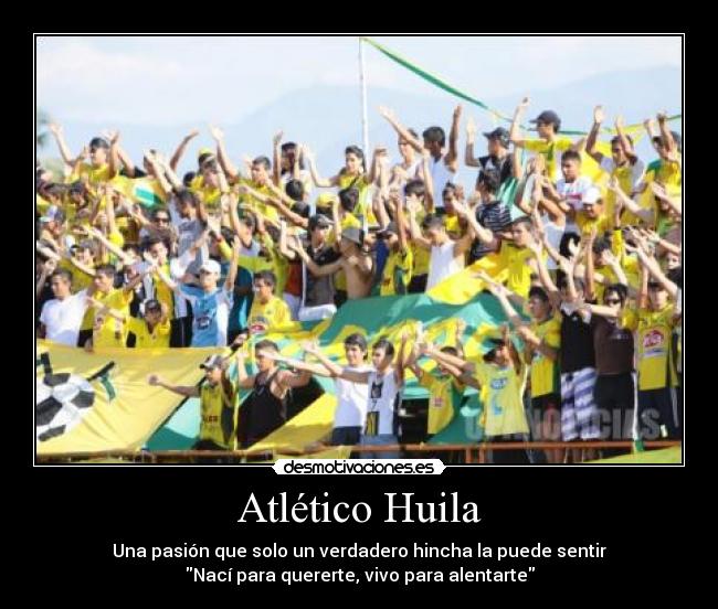 Atlético Huila - Una pasión que solo un verdadero hincha la puede sentir
Nací para quererte, vivo para alentarte