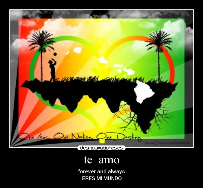 te  amo - forever and always
ERES MI MUNDO