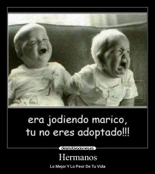 carteles hermanos peor mejor vida era jodiendo marico eres adoptado desmotivaciones