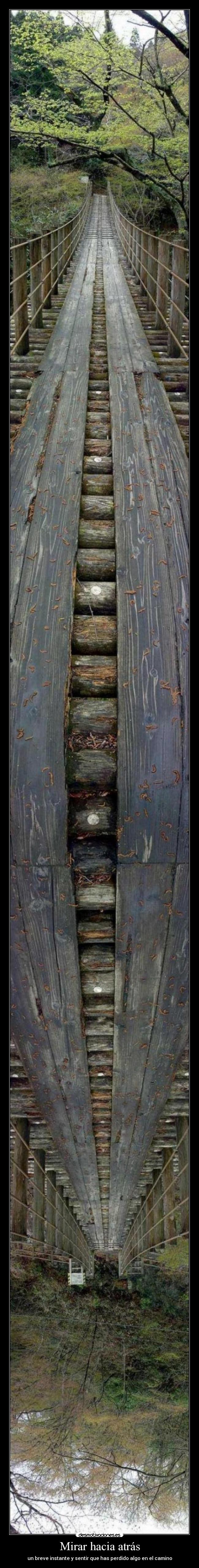 Mirar hacia atrás - un breve instante y sentir que has perdido algo en el camino