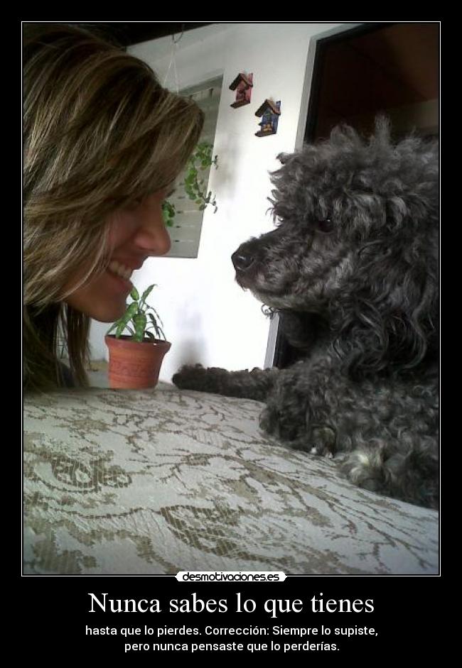 Nunca sabes lo que tienes -