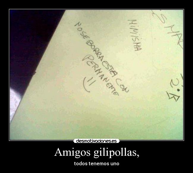Amigos gilipollas, - todos tenemos uno