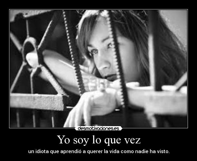 Yo soy lo que vez - un idiota que aprendió a querer la vida como nadie ha visto.