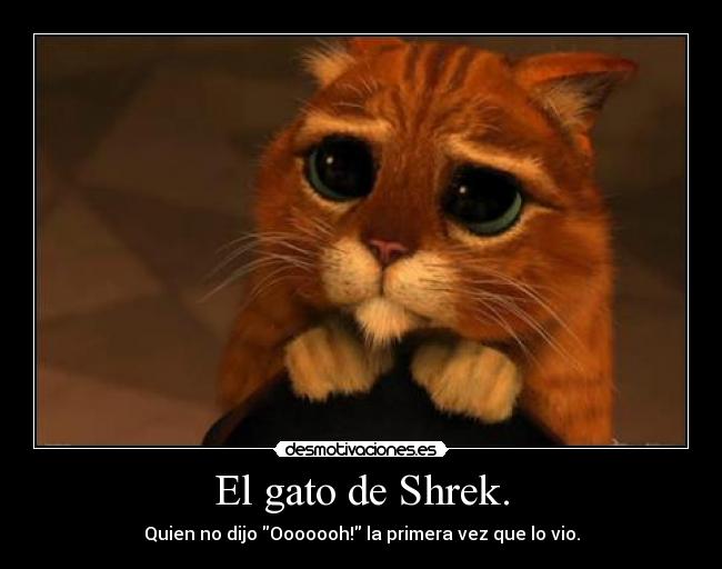 El gato de Shrek. - Quien no dijo Ooooooh! la primera vez que lo vio.