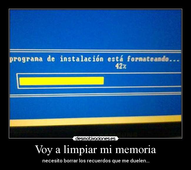 Voy a limpiar mi memoria - necesito borrar los recuerdos que me duelen...