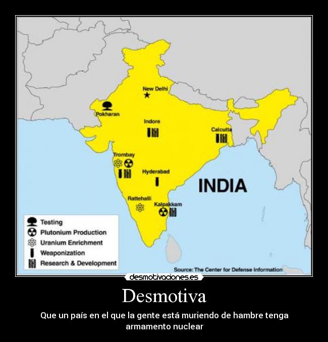 Desmotiva - Que un país en el que la gente está muriendo de hambre tenga armamento nuclear
