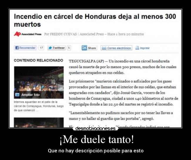 ¡Me duele tanto! - Que no hay descripción posible para esto