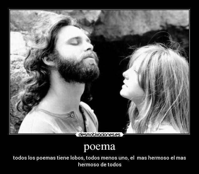 poema - todos los poemas tiene lobos, todos menos uno, el mas hermoso el mas
hermoso de todos