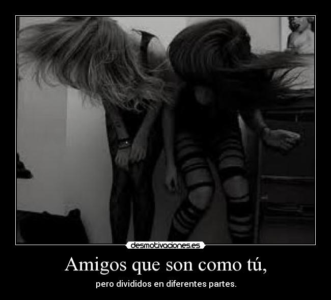 Amigos que son como tú, - pero divididos en diferentes partes.