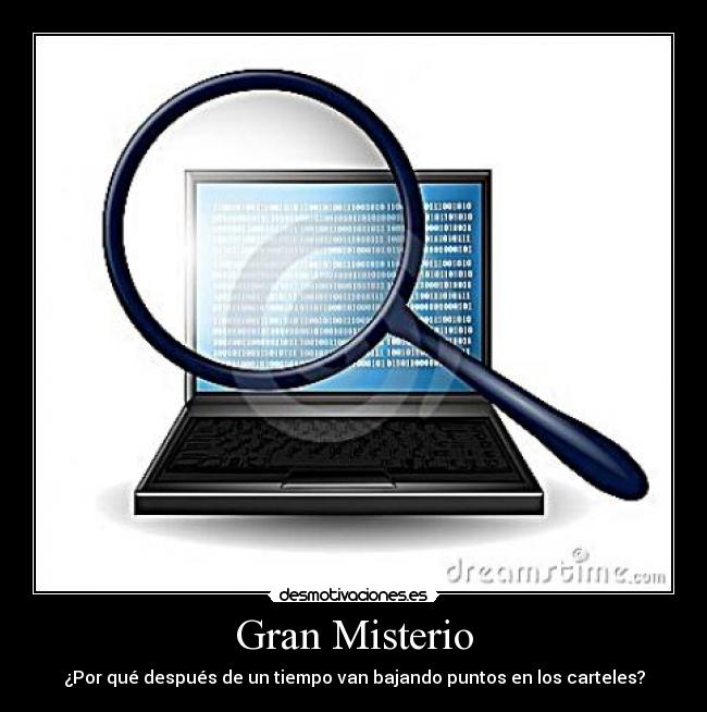 Gran Misterio - ¿Por qué después de un tiempo van bajando puntos en los carteles?