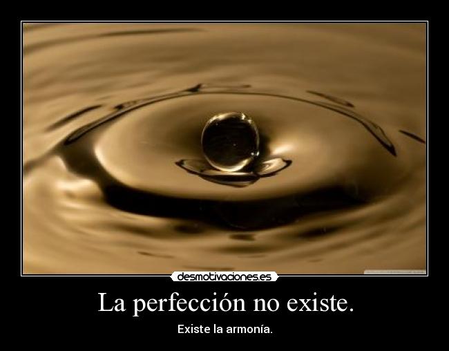 La perfección no existe. -
