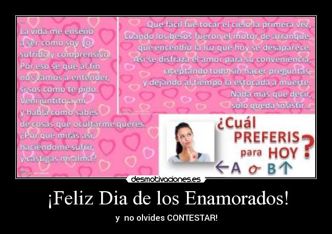 carteles dia los enamorados decidir amor arjona amor fiel fidelidad comprension pareja perdon reconc desmotivaciones