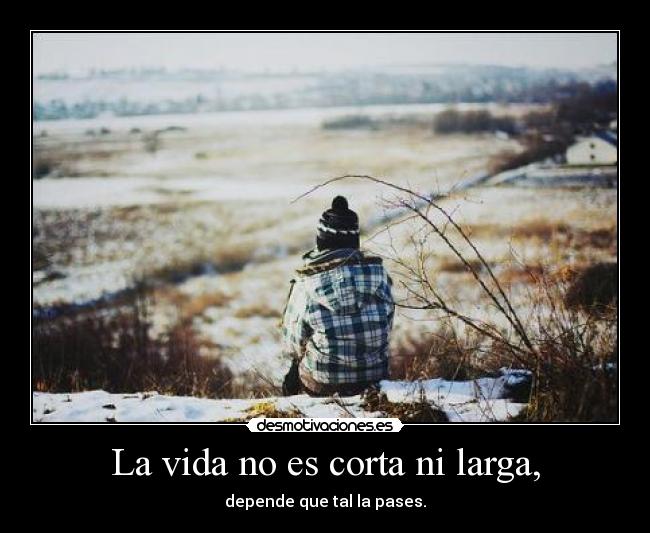 La vida no es corta ni larga, - depende que tal la pases.