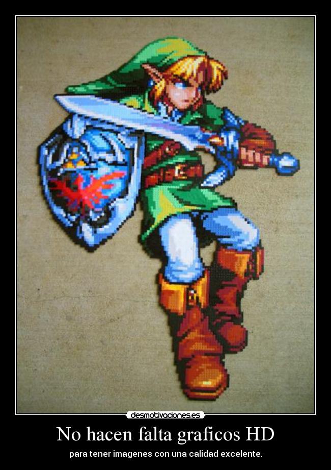 carteles link hama bead mini midi zelda pixel desmotivaciones