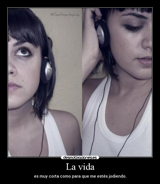 La vida - es muy corta como para que me estés jodiendo.