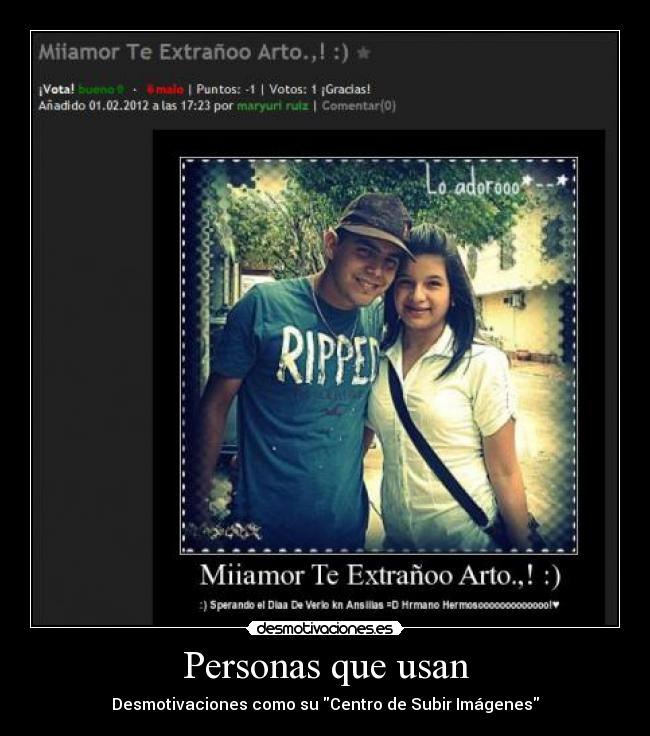 Personas que usan - Desmotivaciones como su Centro de Subir Imágenes