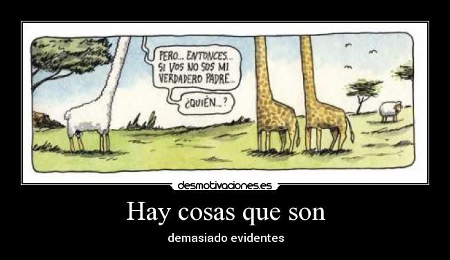 Hay cosas que son - demasiado evidentes