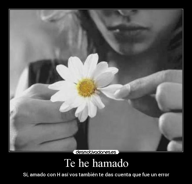 Te he hamado - Sí, amado con H así vos también te das cuenta que fue un error