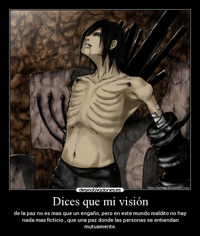 carteles nagato pain pein akatsuki naruto shippuden manga anime frase paz mundo maldito desmotivaciones