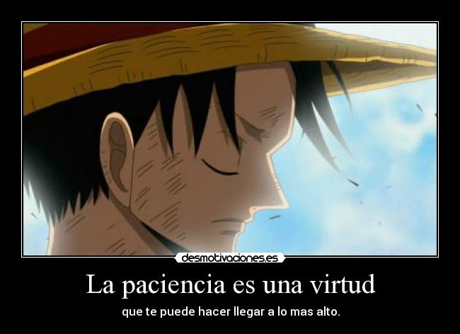La paciencia es una virtud - que te puede hacer llegar a lo mas alto.