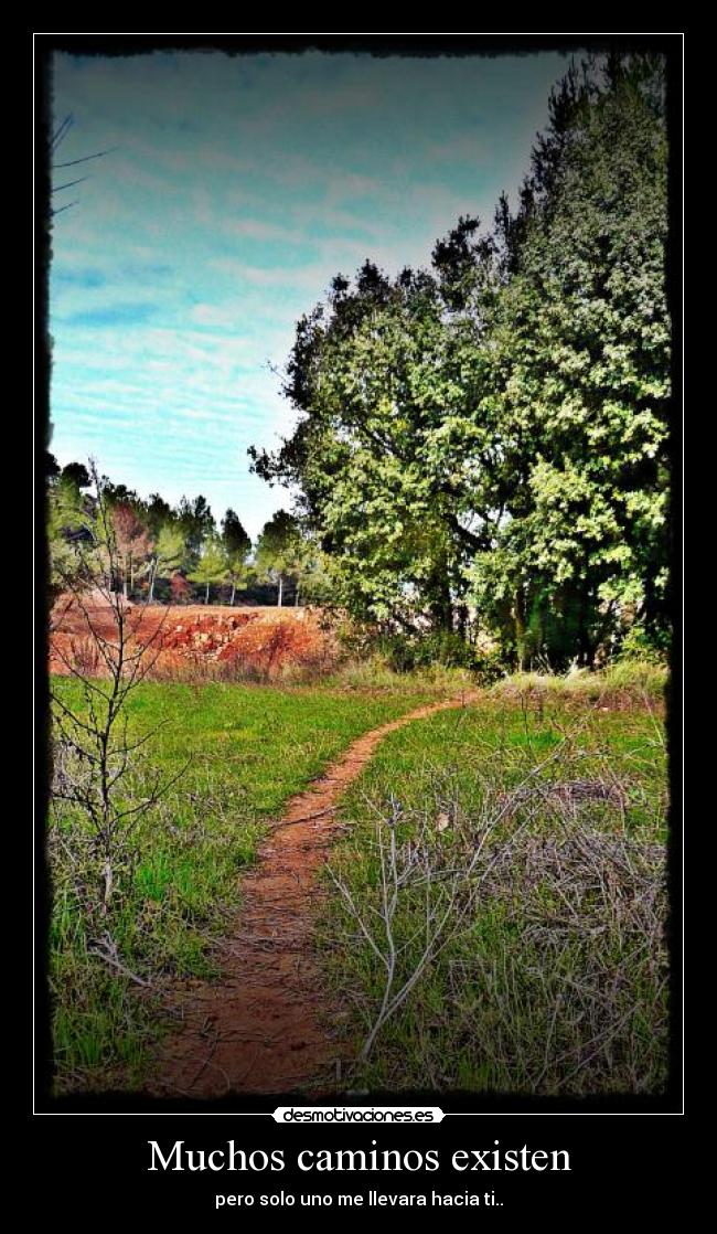 Muchos caminos existen - pero solo uno me llevara hacia ti..
