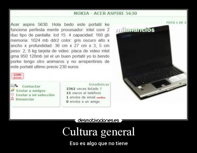 Cultura general - Eso es algo que no tiene