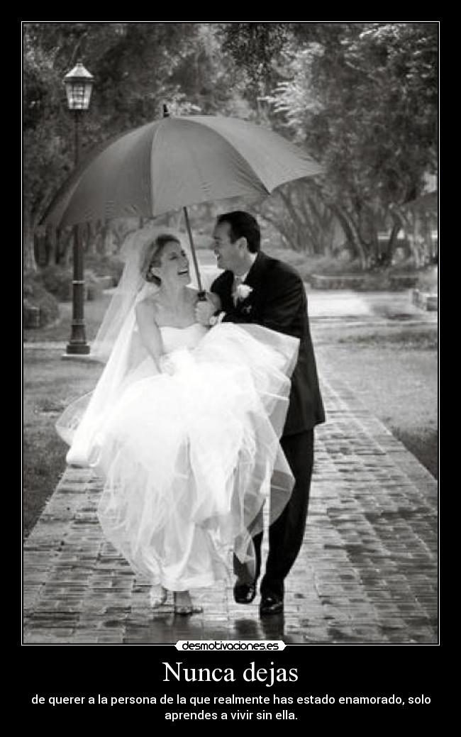 Nunca dejas - de querer a la persona de la que realmente has estado enamorado, solo
aprendes a vivir sin ella.