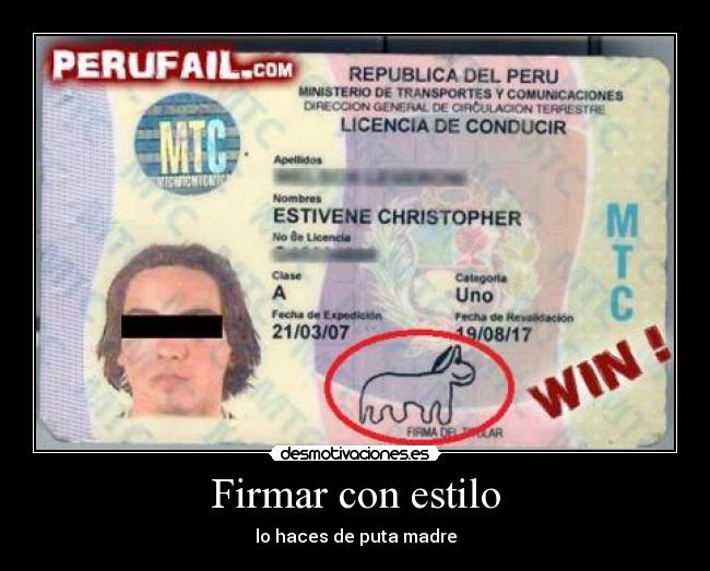 Firmar con estilo - lo haces de puta madre