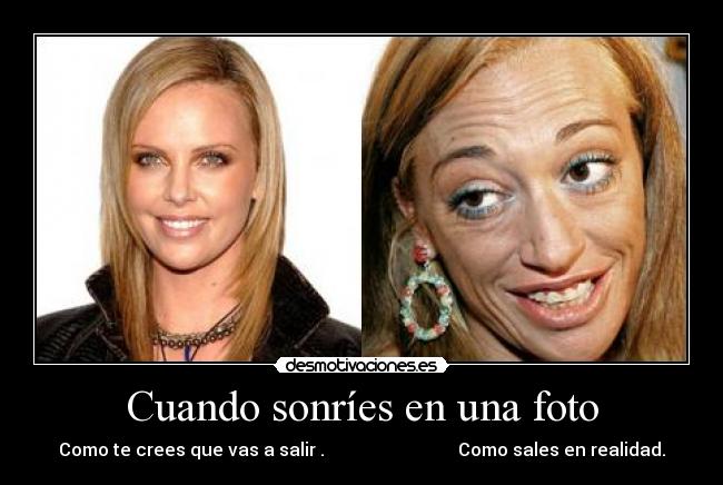 Cuando sonríes en una foto -