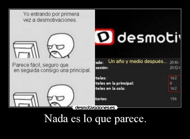 Nada es lo que parece. -