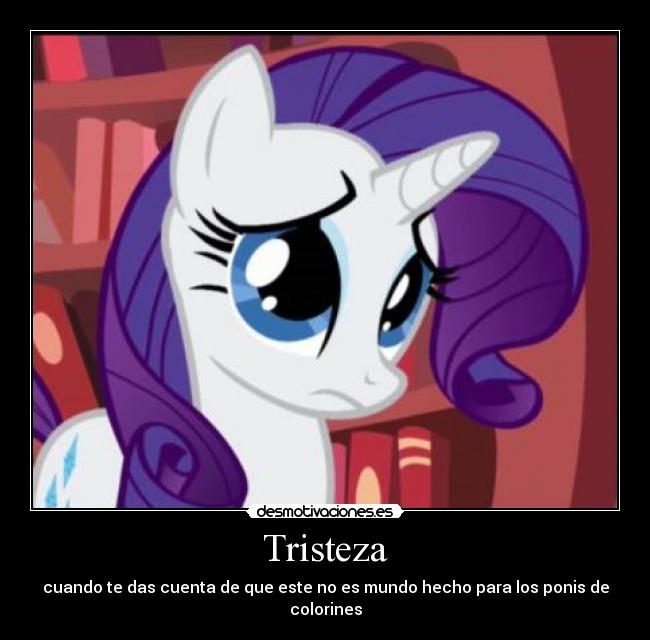 carteles tristeza little pony rarity desmotivaciones